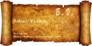 Babai Vilmos névjegykártya