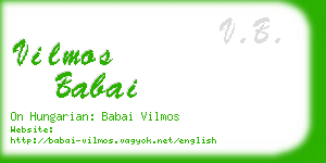 vilmos babai business card